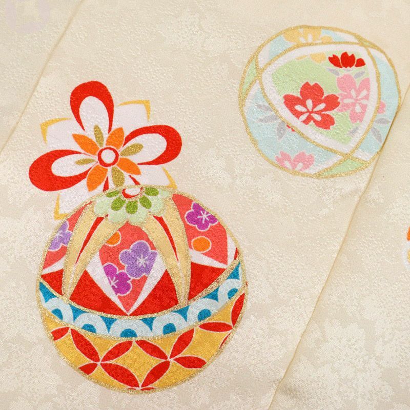 七五三 子供用 被布 パステルイエロー 手毬 2歳 3歳 着物 コート 飾り紐付き 中綿入り 黄色 羽織り 女の子 女児 正絹 お祝い ひな祭り お正月 節句 お祝着 WWW_GEBZETESISAT_COM_TR