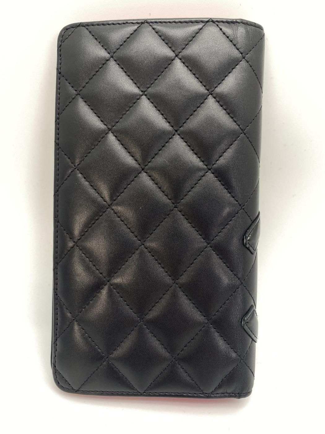 CHANEL シャネル カンボンライン ココマーク 2つ折長財布 レザー  