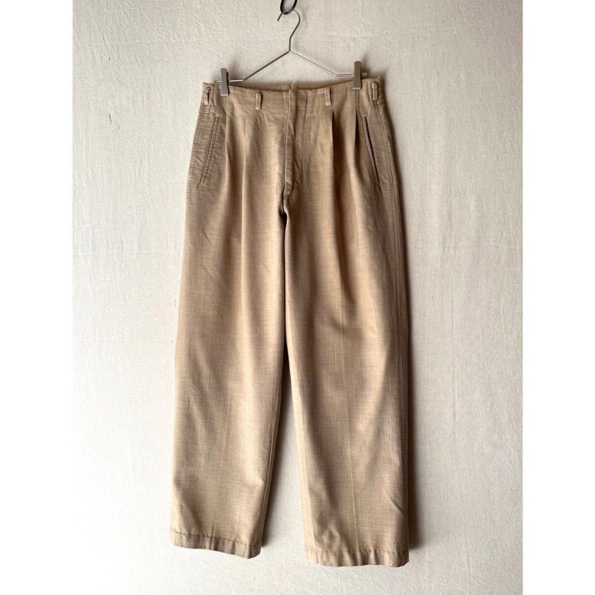 USA製 50s Vintage ウール ギャバジン スラックス / ベージュ
