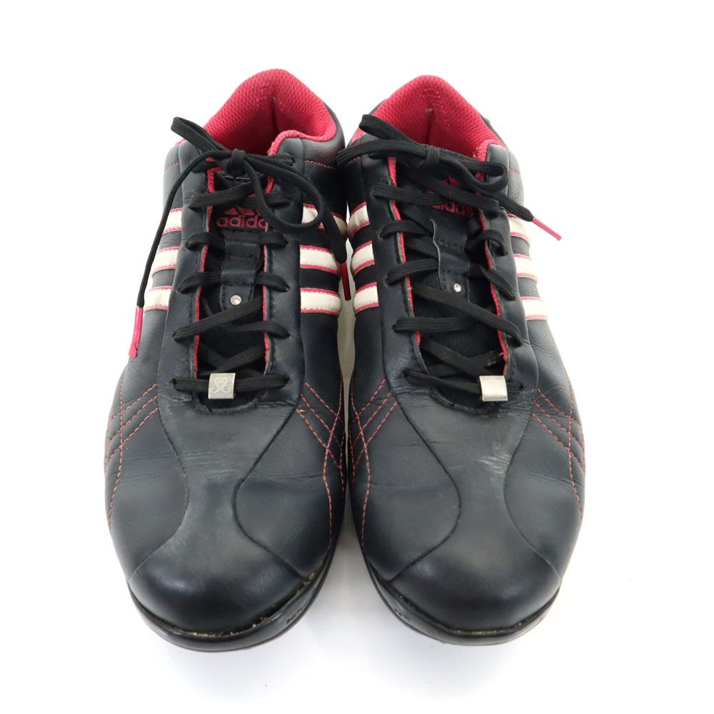 美品 ゴルフシューズ EVG 79 1003 オールレザー アディダス ゴルフ シューズ 25 ブラック adidas EVG 79 1003