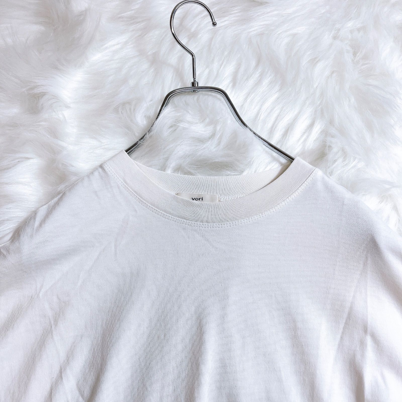 人気完売品 yori ヨリ ヘムフリルワイドTee ホワイト フレア 2021年
