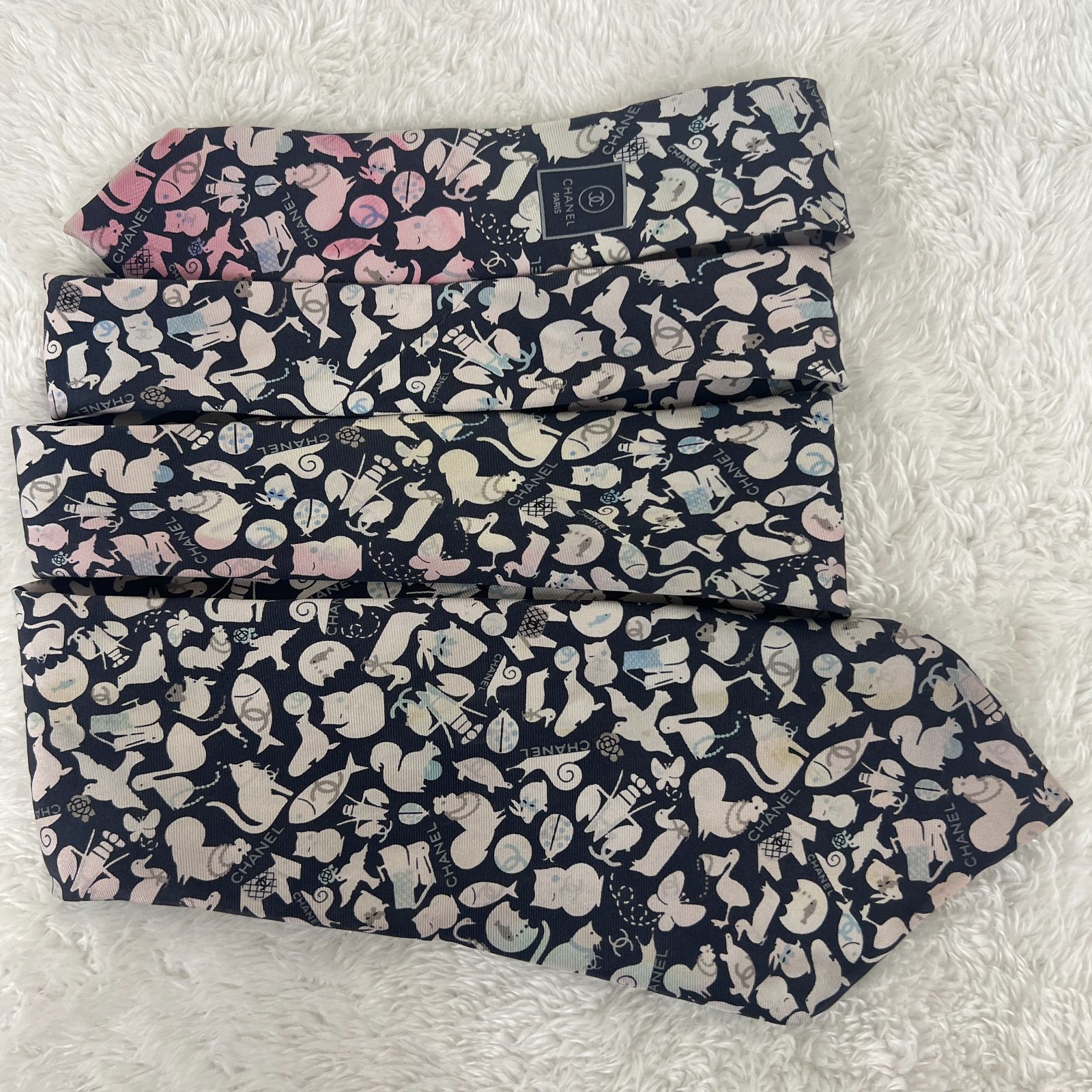 訳アリ》CHANEL (シャネル) シルクネクタイ 動物柄 - メルカリ