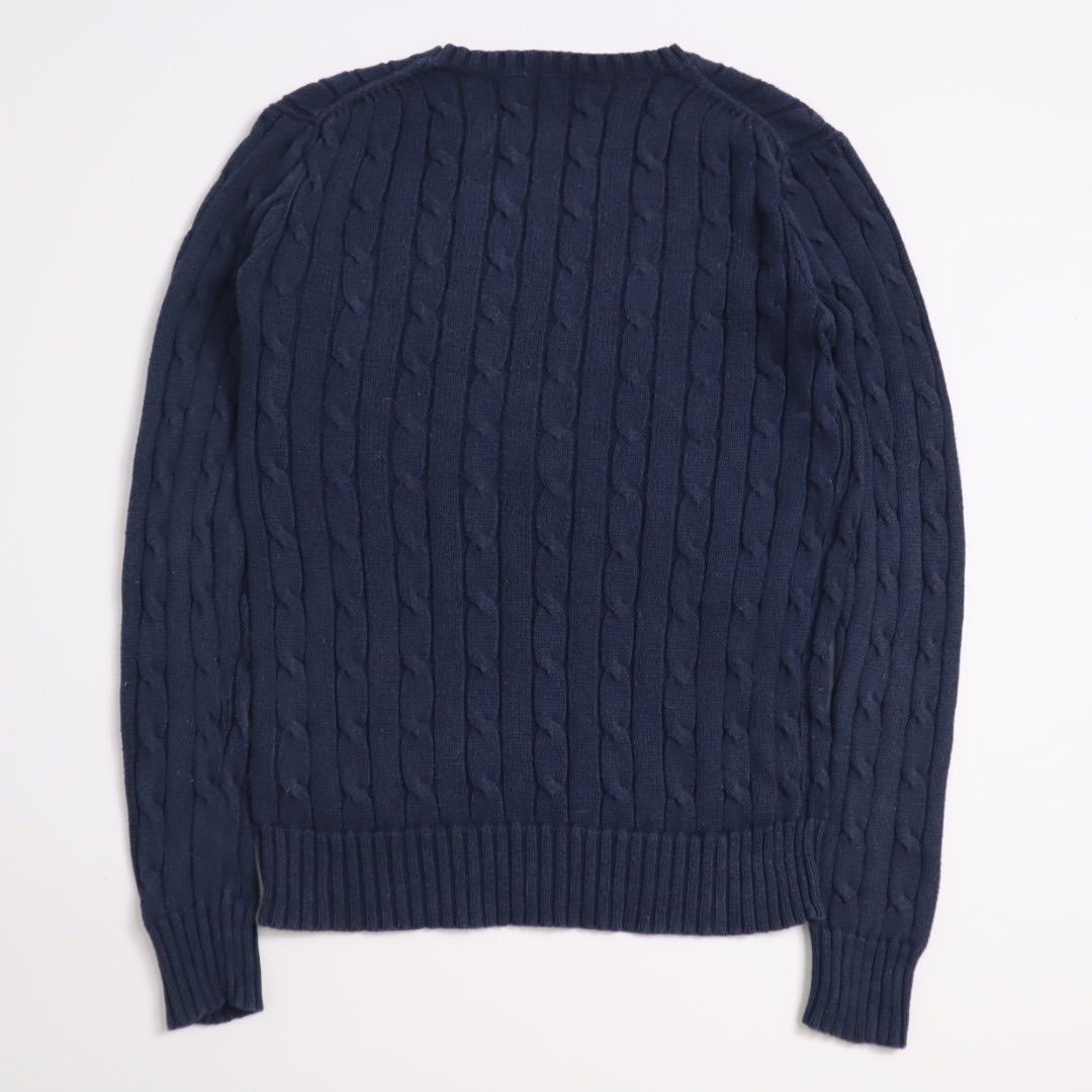 美品　現行タグ　ポロ　ラルフローレン　ネイビー　ニット　セーター　刺繍ロゴ POLO RALPH LAUREN ポロラルフローレン 現行タグ コットン