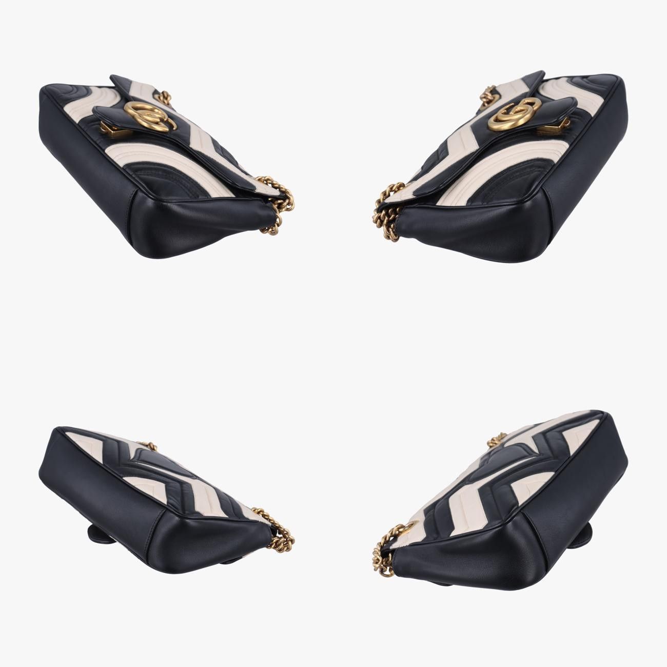 【極希少】グッチ　シマ　GUCCI GG ブラック　レザー　 馬蹄型 GUCCI】グッチ GGマーモント 446744 ショルダーバッグレディース