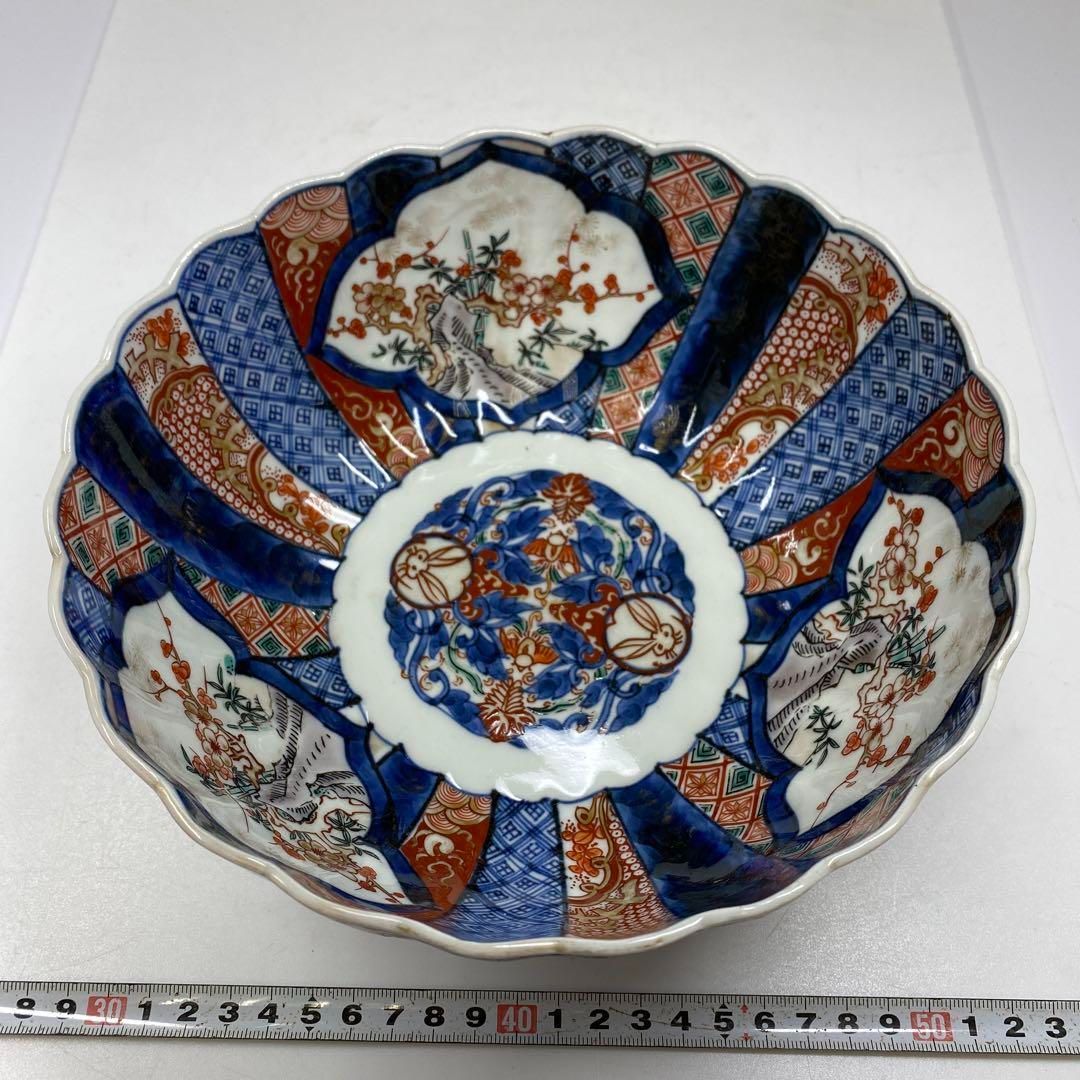 江戸時代 古伊万里 輪花鉢 東さ6-1023