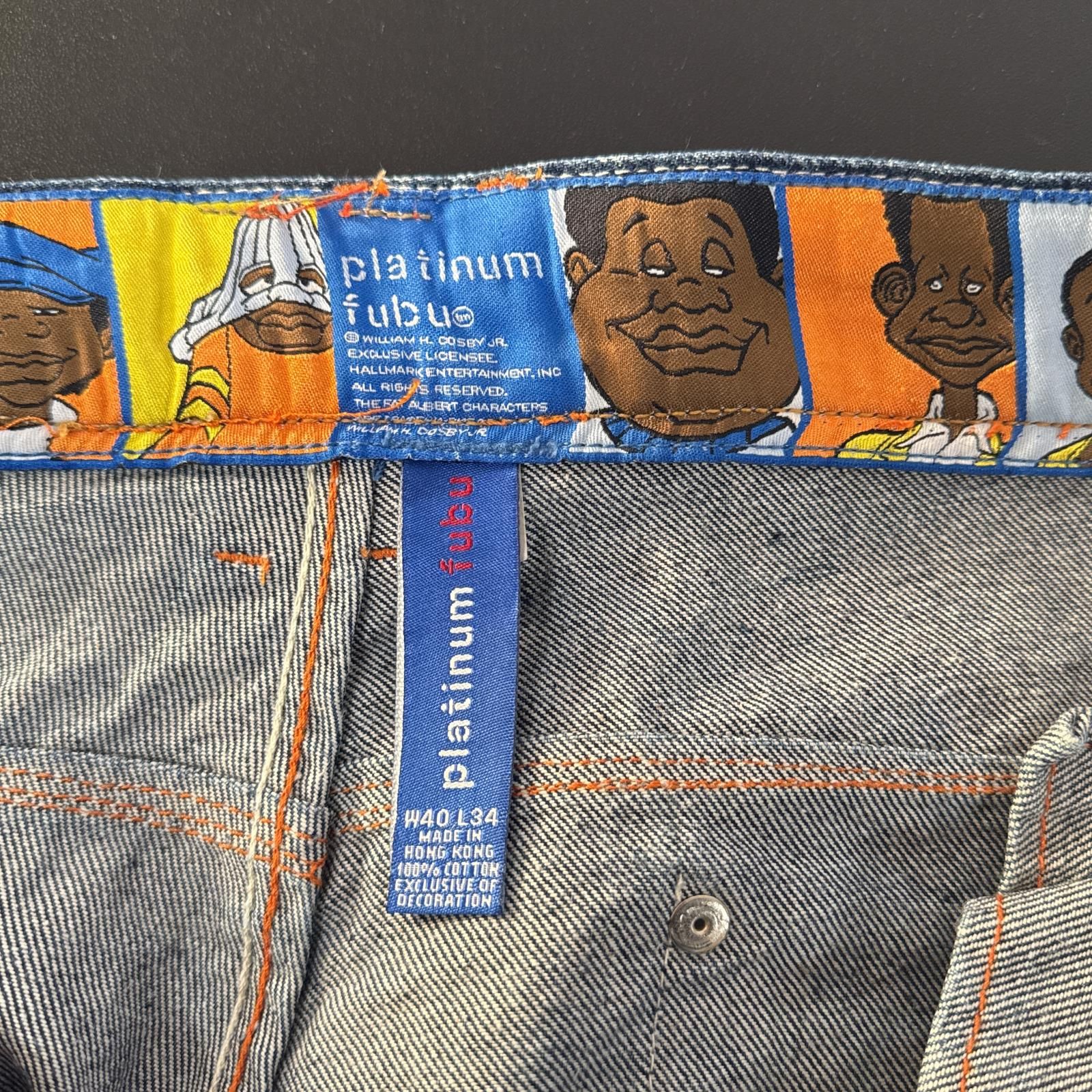 人気❗️FUBU バギーパンツ　goodデザイン　古着　ワイド　HIPHOP 古着 フブ FUBU デニムパンツ ヒップホップ ストリート ビッグ
