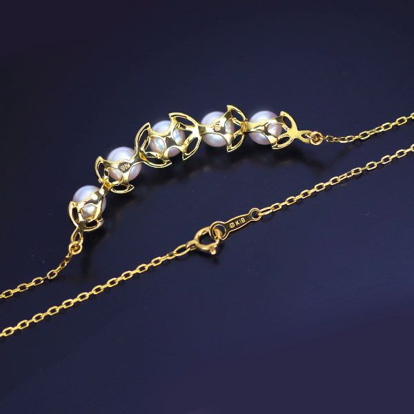 ミキモト K18YG アコヤ 真珠/パール ペンダントネックレス 径約5.6-6.1  