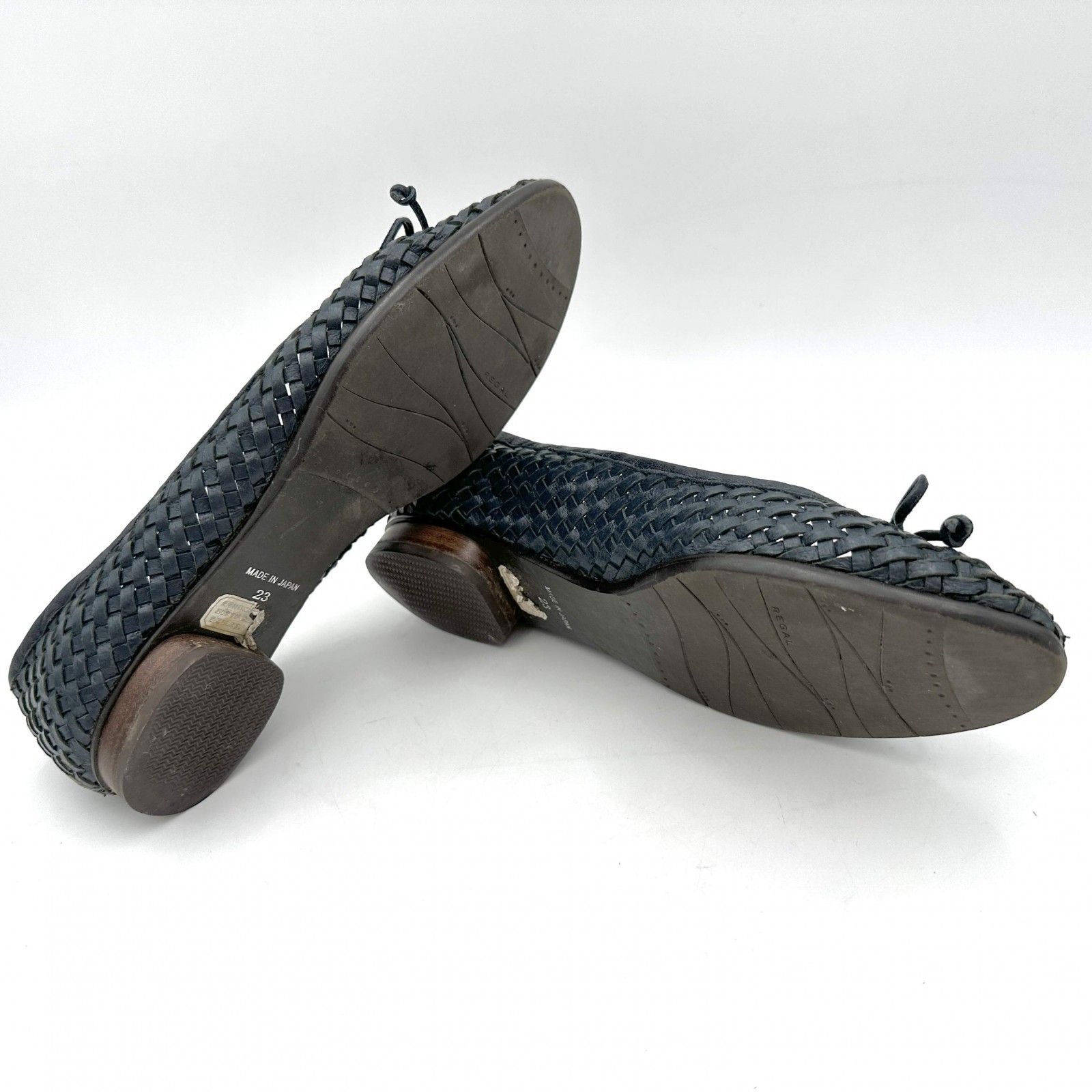 VIVAIA ネイビー リボン付き フラットシューズ VIVAIA リボン付き