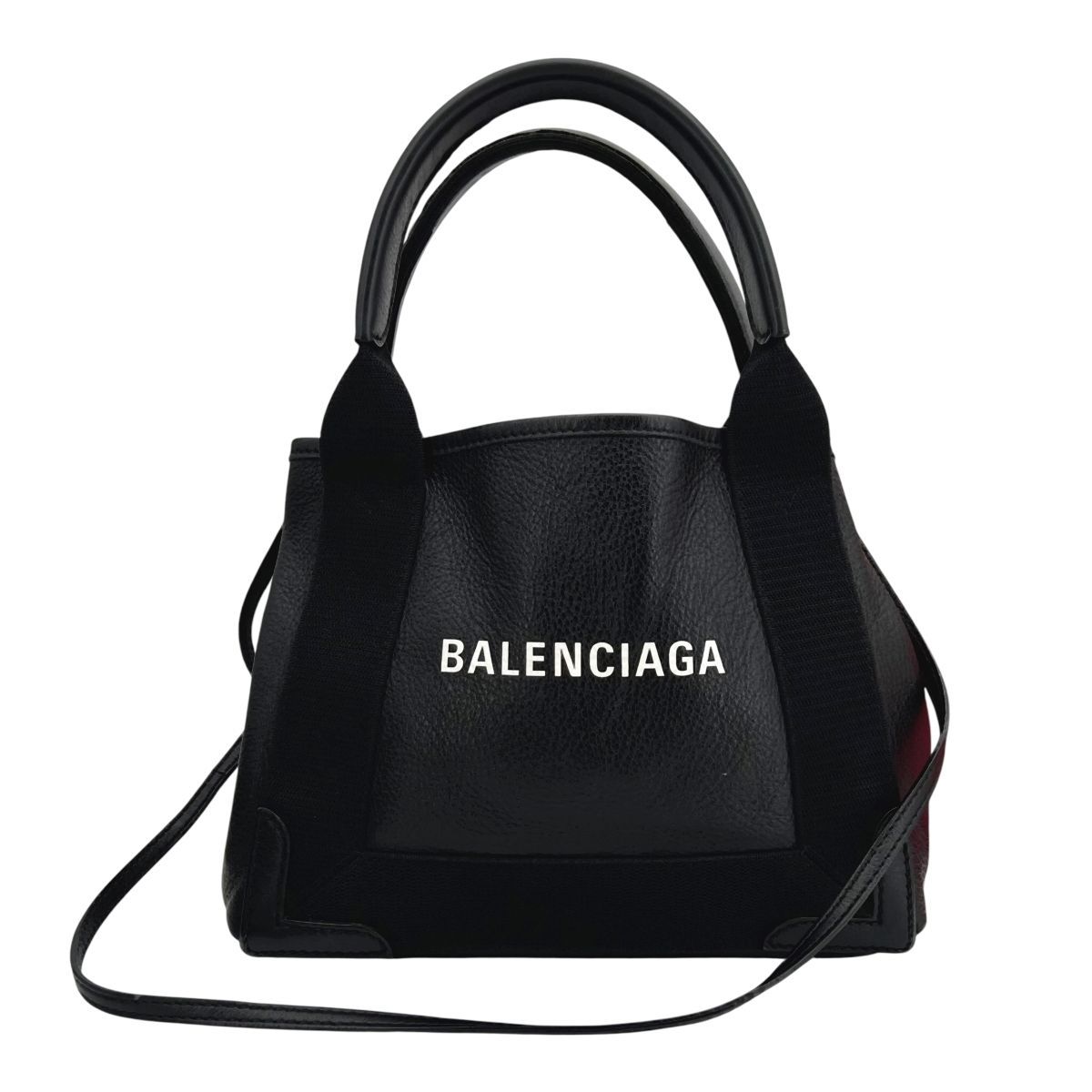 中古】 BALENCIAGA バレンシアガ NAVYカバス XS ハンドバッグ ブラック