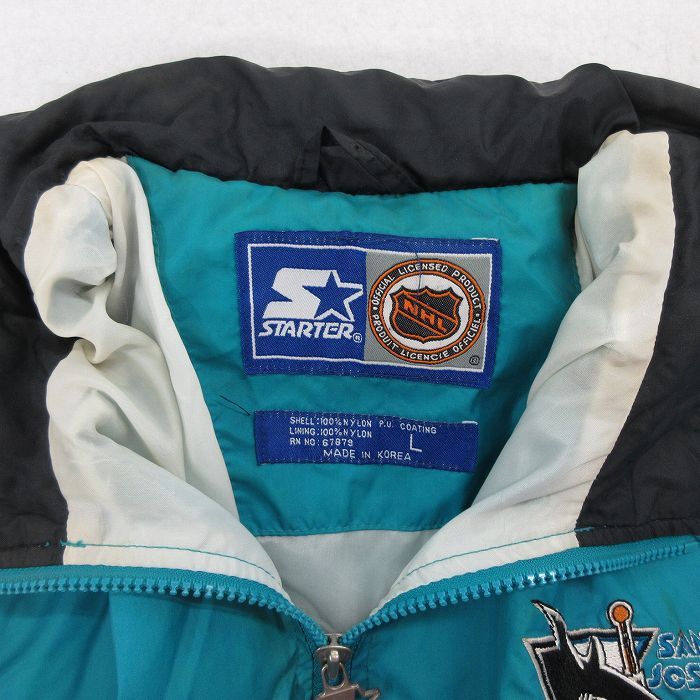 いま人気のアイテム XL/古着 スターター NHL 90s メンズ ジャケット ナイロン 長袖 アイスホッケー
