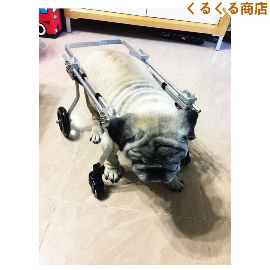 犬車椅子調節 な4輪ステンレス鋼カートペット|猫犬車椅子後肢障害者用リハビリテーション