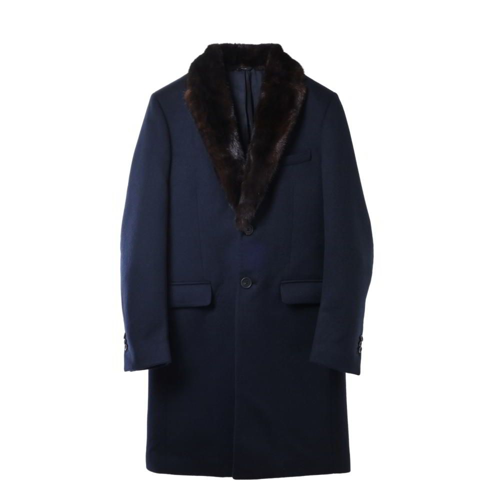 FENDI FF0107 ミンクファー付き カシミヤ混 チェスター コート