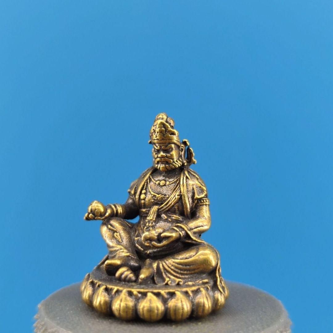 黄財神 騎瑞獣 仏像 工芸品 美術品 置物