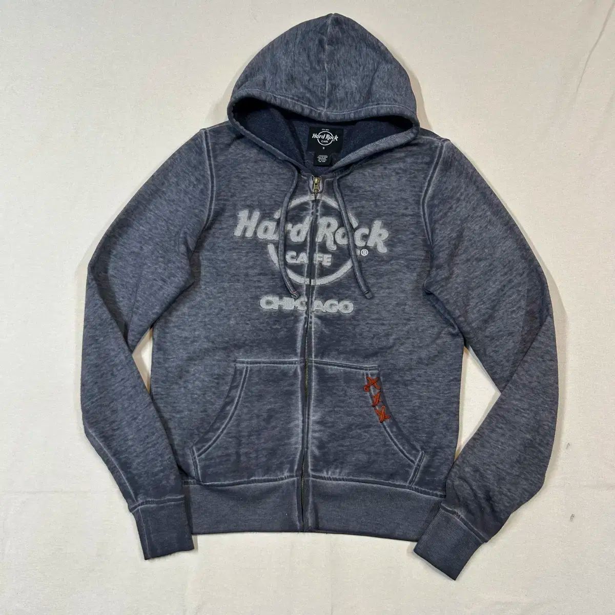 S ） Hard Rock cafe Hard Rock Cafe(ハードロックカフェ) シカゴ フード付き ジップアップパーカー