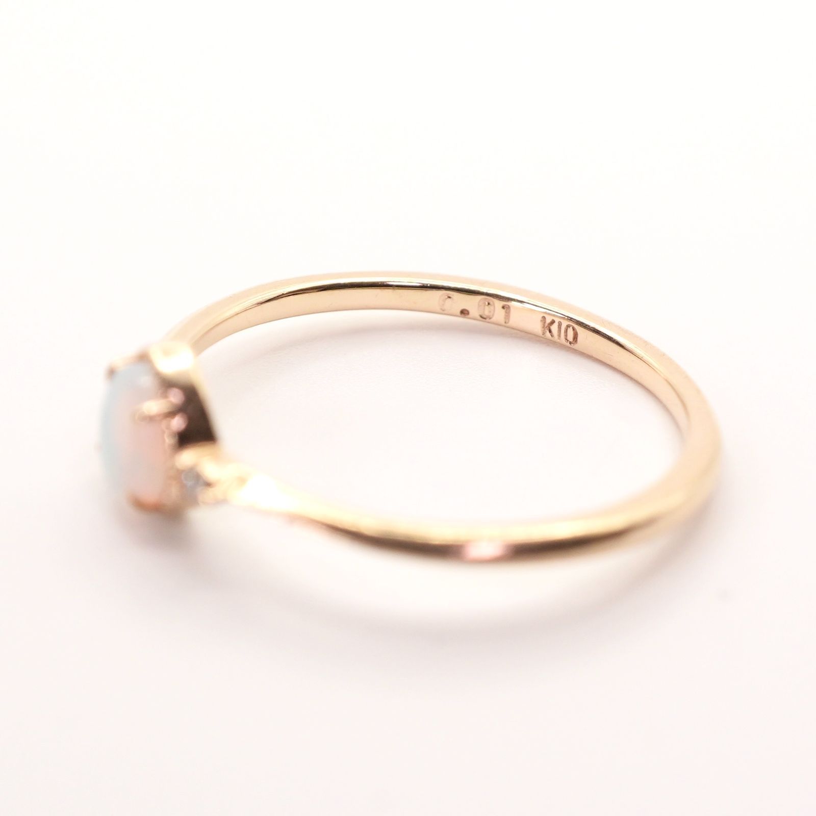 美品 アガット オパール K10 ダイヤモンド リング/24-4436 - メルカリ