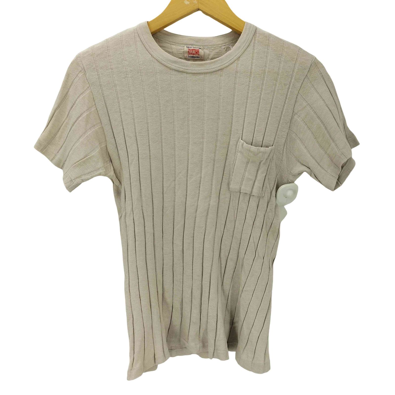 ヘインズ Hanes 40S ポケット付き リブクルーネックTシャツ メンズ 表記無 