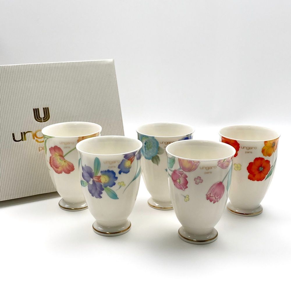 rm) ungaro ウンガロ フリーカップセット コップ カップ 5個セット 花柄 フラワー 陶器 食器 ※未使用 保管品 - メルカリ