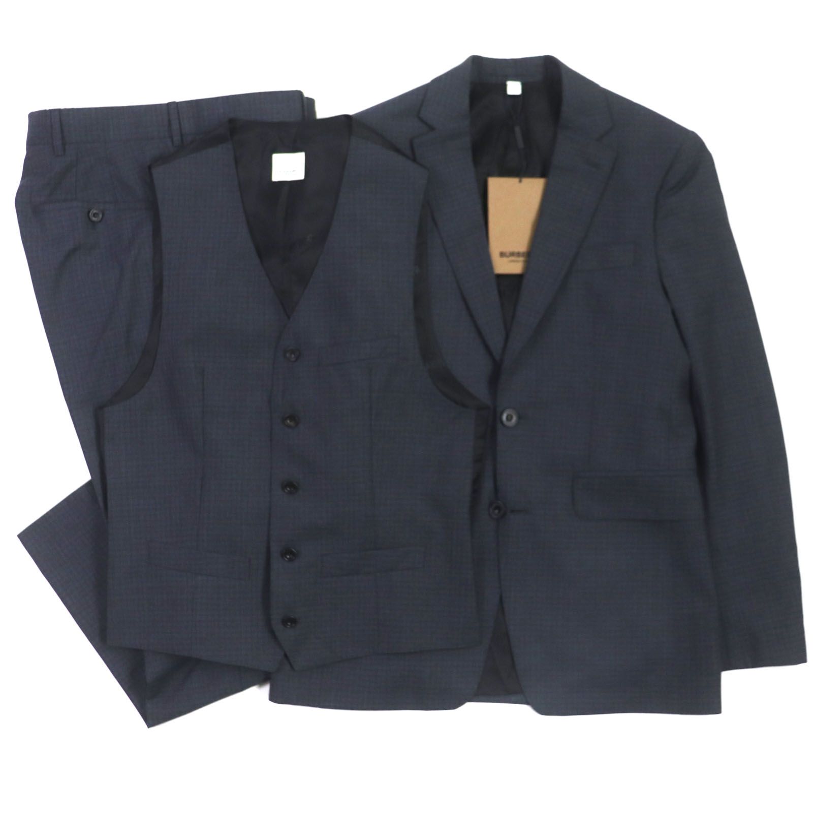 未使用品▽BURBERRY バーバリー 8022232 ウール シルク ロゴ入りボタン 