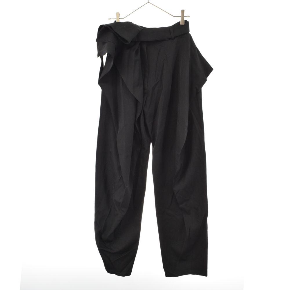 【関税込み】JW Anderson ブラック Fold-Over トラウザーズ J.W.ANDERSON (ジェー ダブリュー アンダーソン) 22SS FOLD OVER