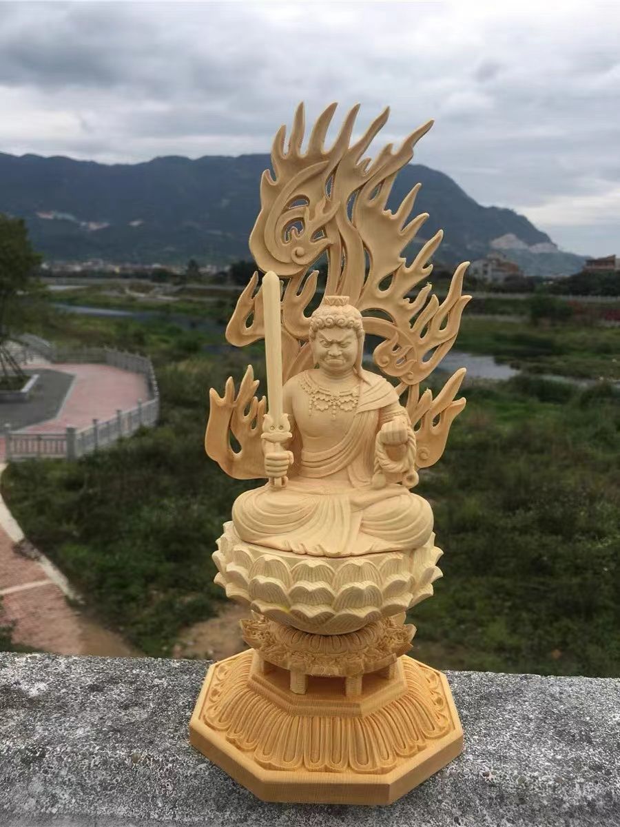 精密彫刻 不動明王 木彫 仏像 不動明王像 檜木 高約28cm Amazon｜不動明王像 精密彫刻 不動明王 木彫 仏像 檜木 高約28cm