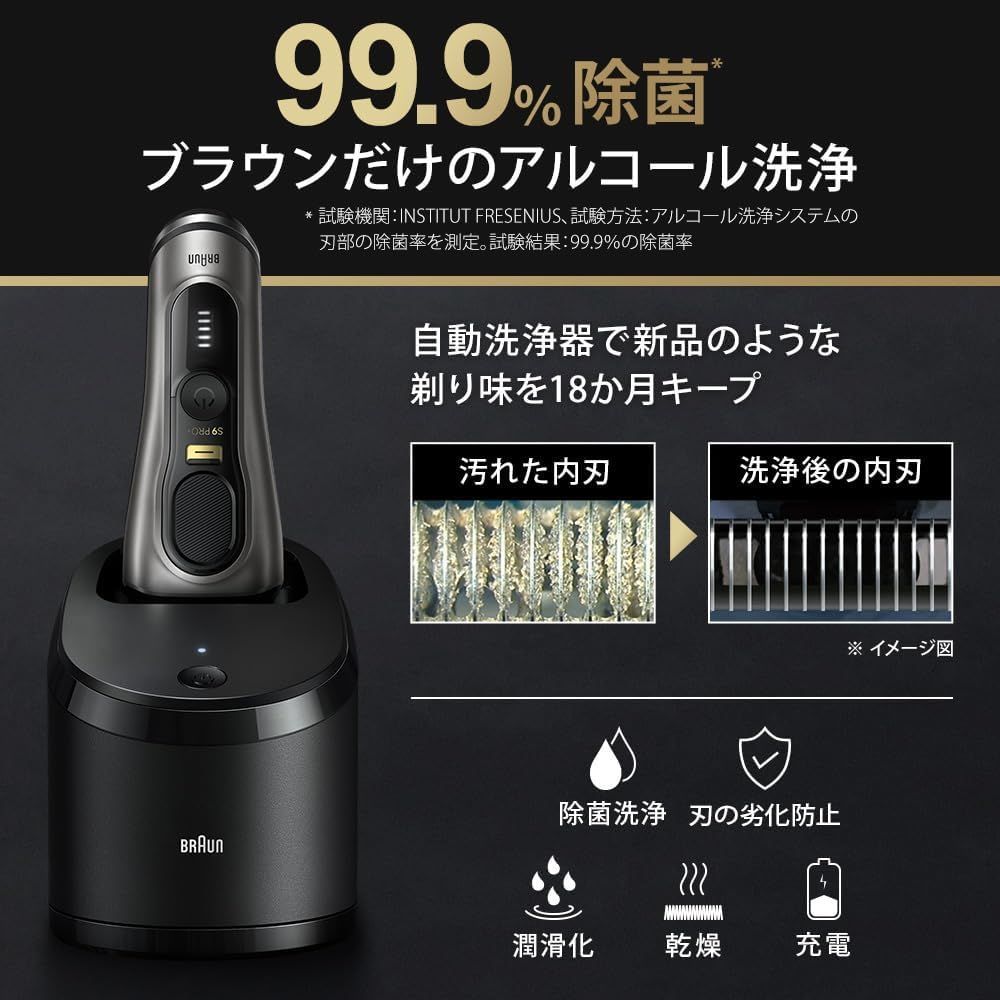 ブラウン シリーズ9 PRO+ 9555cc シェーバー本体 5 in 1 洗浄機付き 