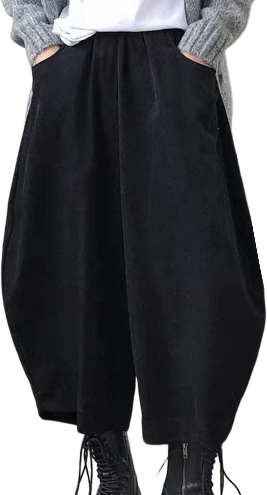 [エアバイ] サルエルパンツ ゆったり ウエストゴム 無地 シンプル タックイン ストレッチ リラックス ポケット付き 長い ロング丈 バルーン ビッグ スラックス とろみ ワイドパンツ バルーンパンツ ガウチョ 履きやすい 大きいサイズ オオキイ 美脚 速乾