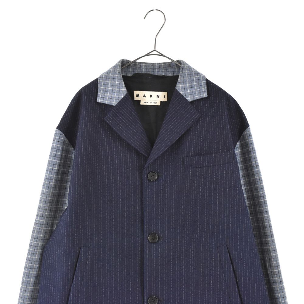MARNI (マルニ) 22SS ストライプ切り替え チェックテーラード