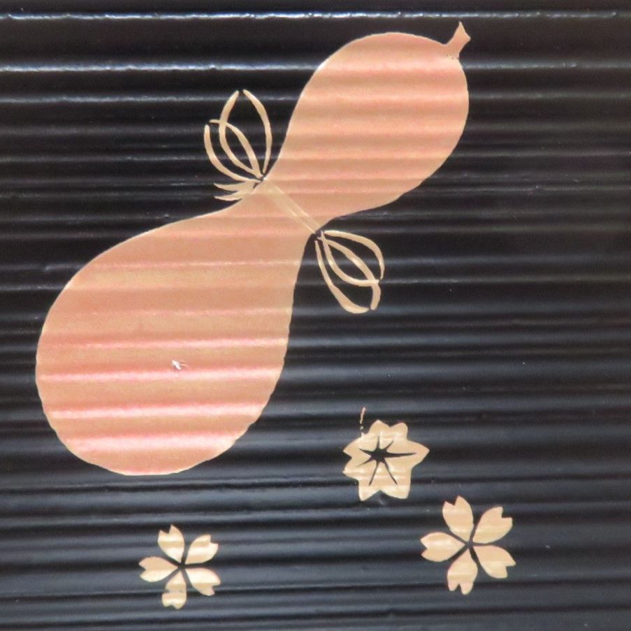 未使用 茶道具 木製 ひさご 弁当 千筋 梅蒔絵 内黒 5客揃え 懐石道具 紙箱 上等な懐石道具 五客揃 美品 | 古美術ささき
