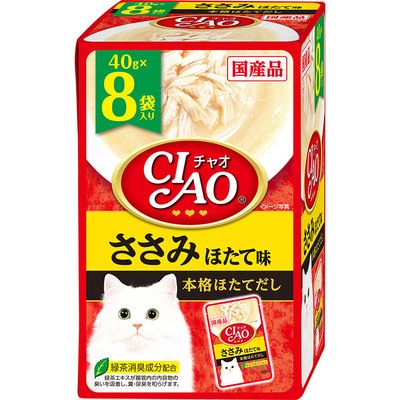 【同梱】【6個セット】いなばペットフード CIAOパウチささみほたて味40g×8袋