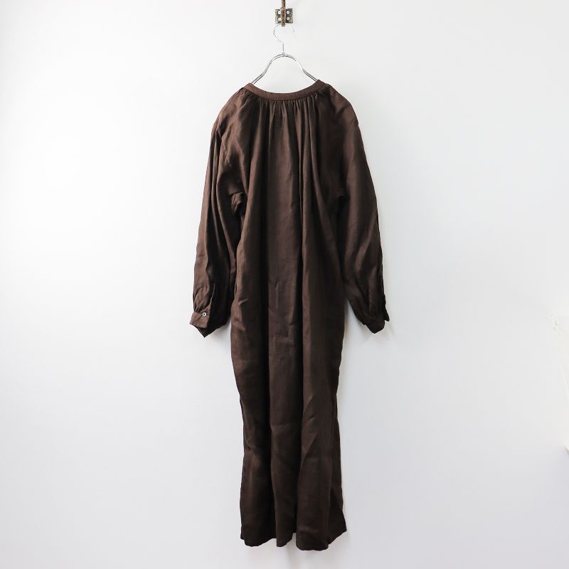 美品 ヤエカ YAECA WRITE 99758 ギャザーブラウスロング S/ダーク