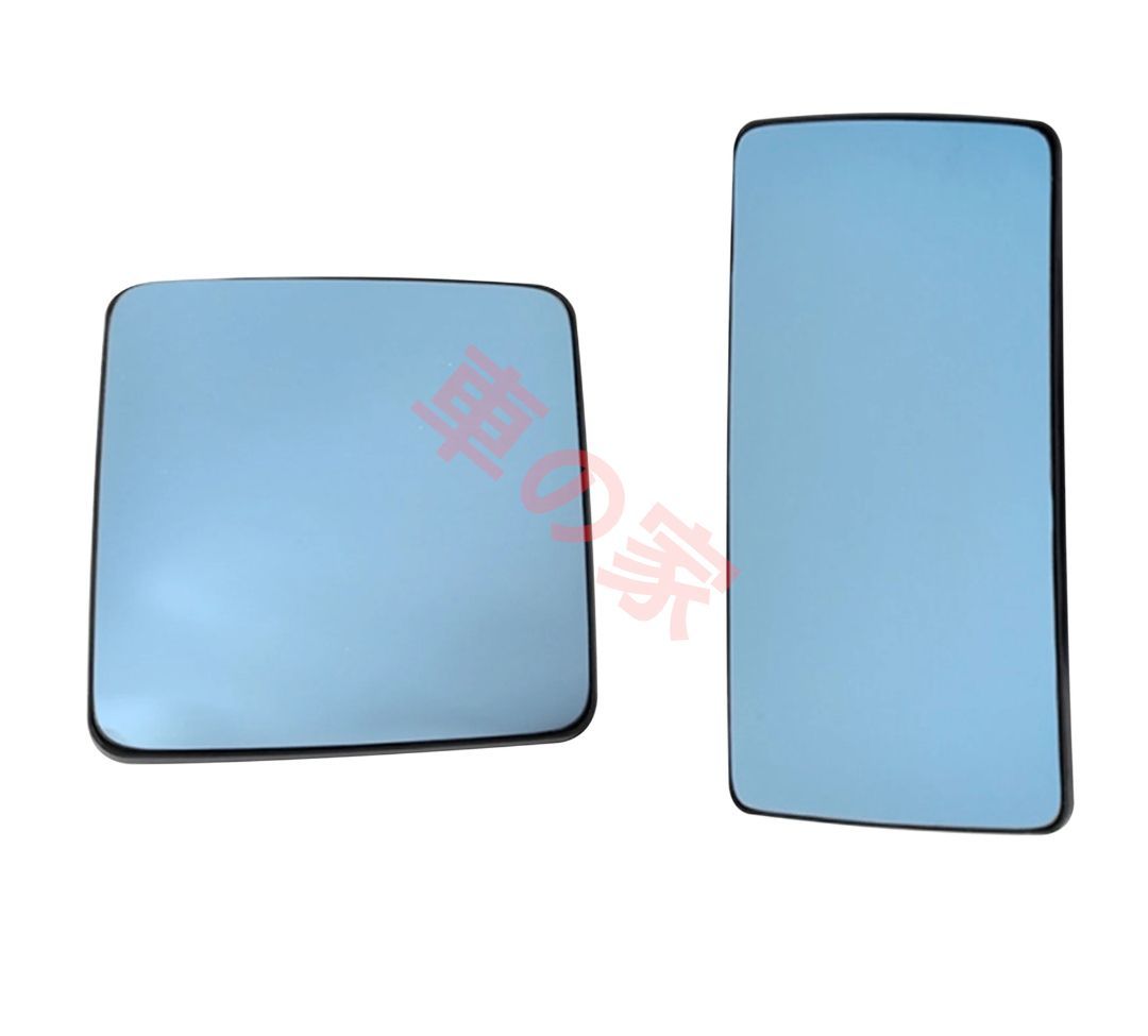 メルセデスベンツ W124 S124 W201 190 左ハンドル用 ドアミラーレンズ 左右セット ヒーター内蔵 ブルーレンズ 保護ガラス 手すりミラー