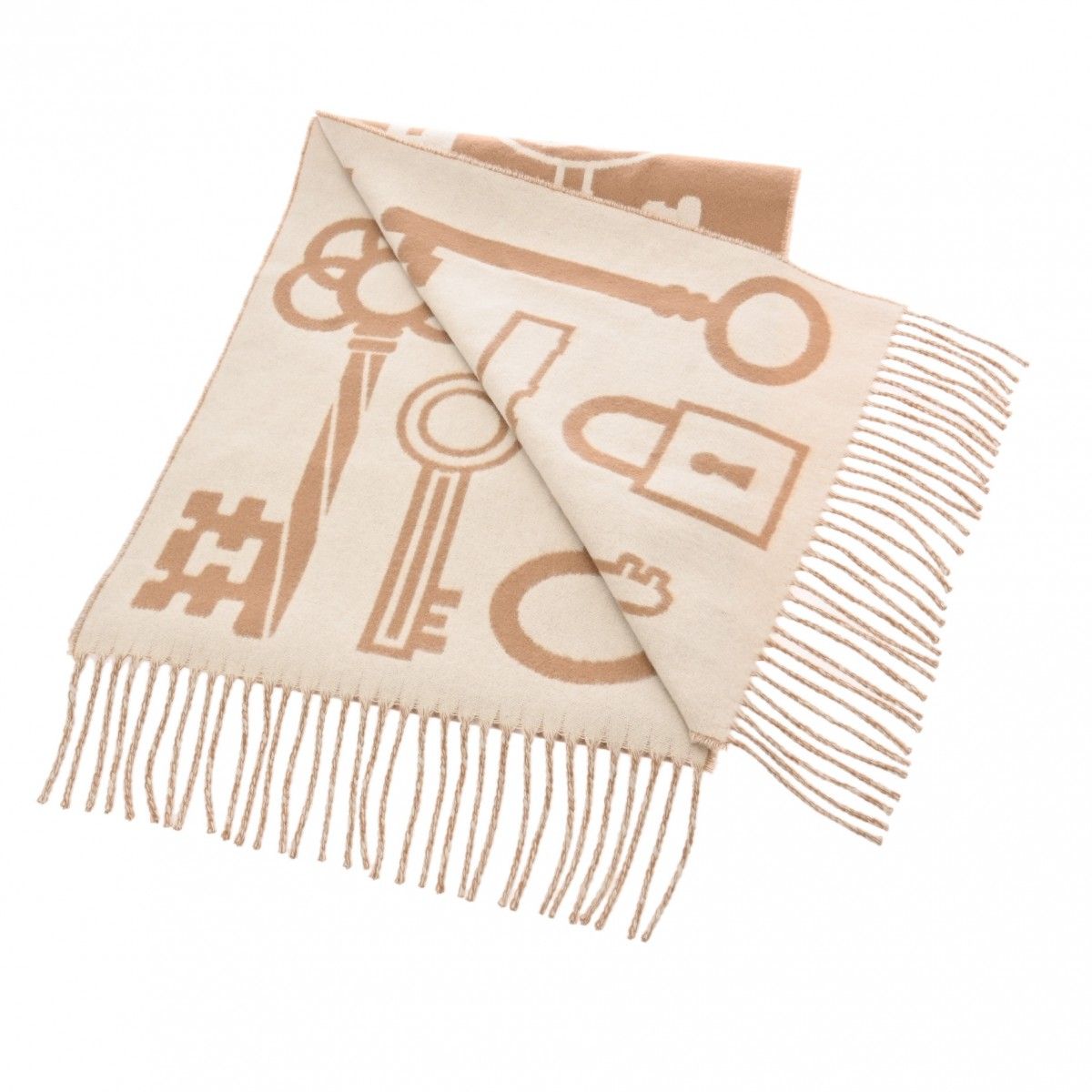 未使用 エルメス カザック キー コレクション キャメル/ホワイト