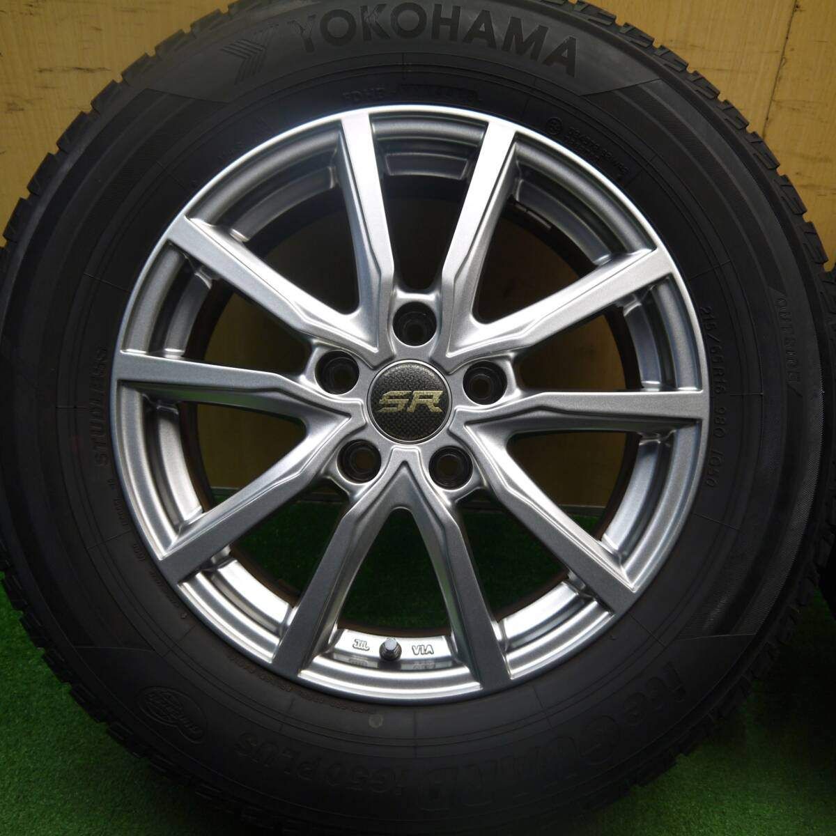 O2　冬4本　アルミ（エクストレイル）ヨコハマ215/65R16　16×6.5J　2018年製　6分～7分山 ig6 215 65 16（スタッドレスタイヤ・ホイールセット