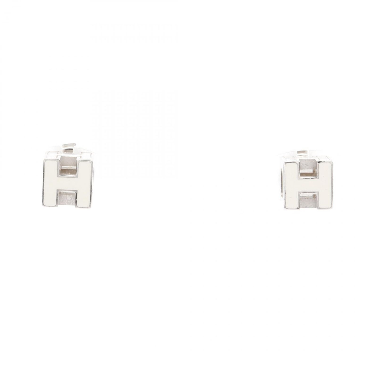 エルメス HERMES ピアス カージュドアッシュ Hキューブ ステンレススチール ピアス レディース Used A