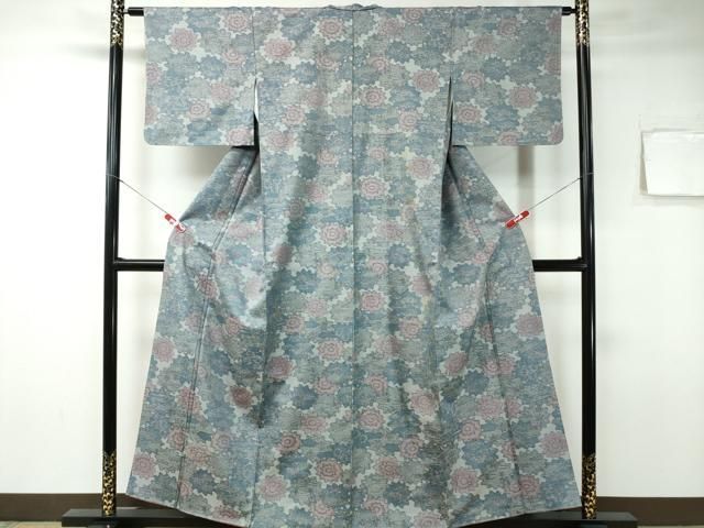 厳選夏物夏着物未使用同然附下訪問着汕頭刺繍蘇州刺繍中国三大刺繍裄64.5丈158 絽（夏物訪問着）【 No.W-501】白地・蘇州刺繍・蘭 | 東京・銀座