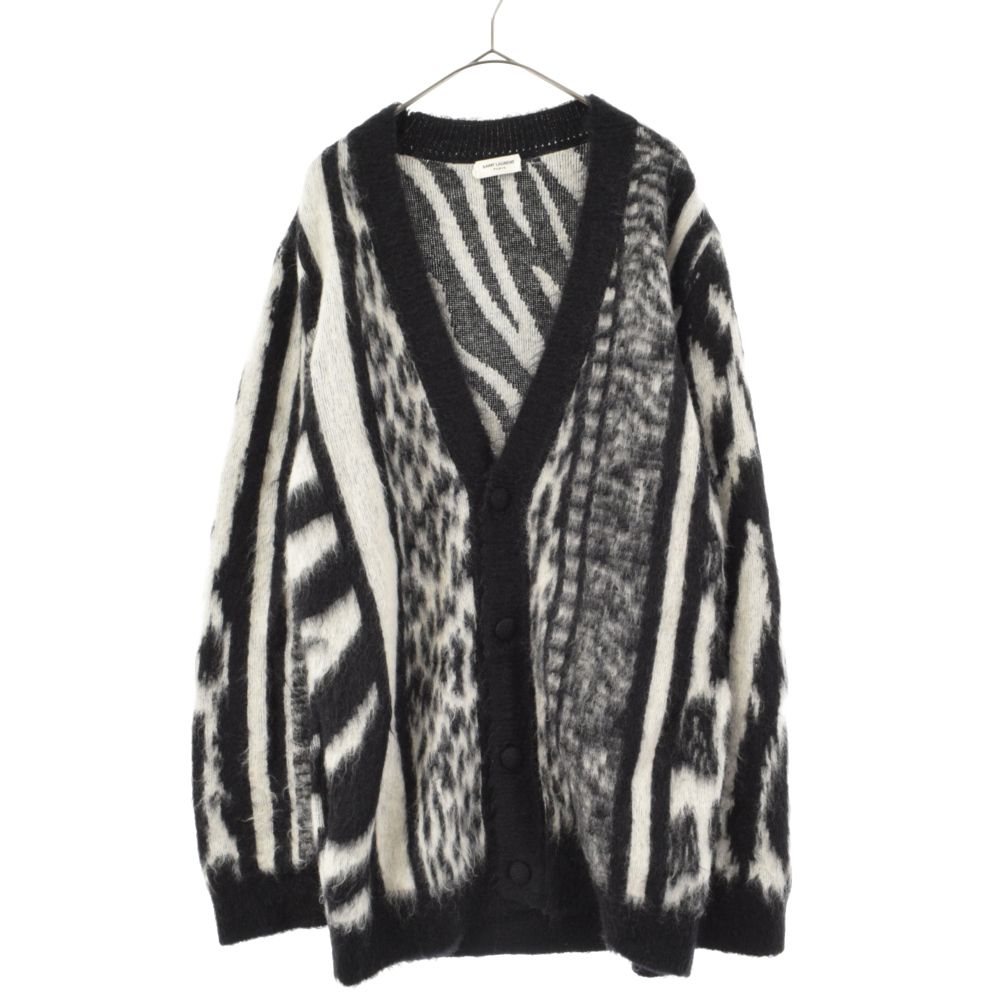 SAINT LAURENT PARIS (サンローランパリ) Mohair Cardigan 総柄 モヘア