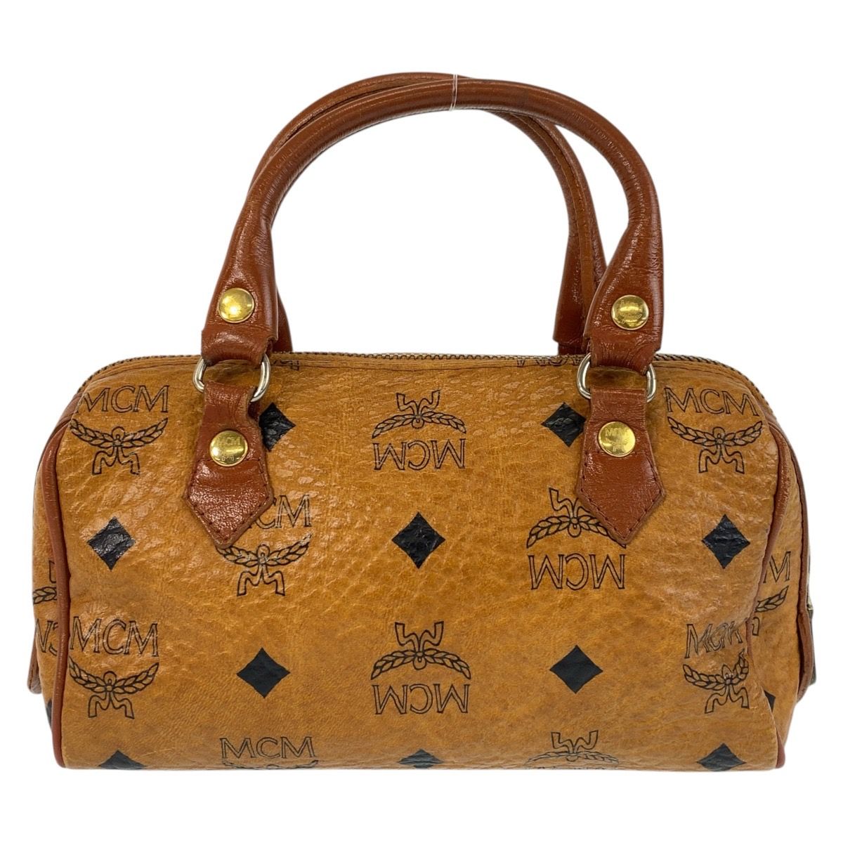 美品 MCM エム シー エム ヴィセトス ブラウン ゴールド金具 レザー 
