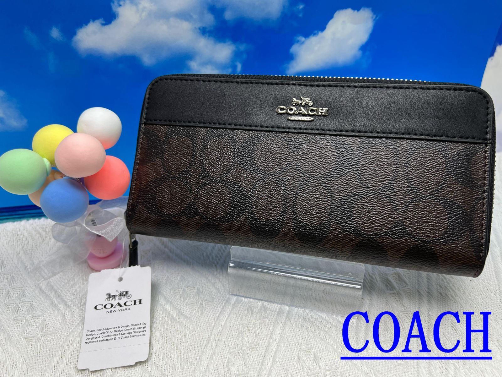 コーチ COACH 財布 長財布 シグネチャー アコーディオン ジップアラウンド PVC×レザー プレゼント 父の日母の日贈り物 ギフト 財布 レディース ファッション  新品未使用 ブランド 014 F76873  D29RQD