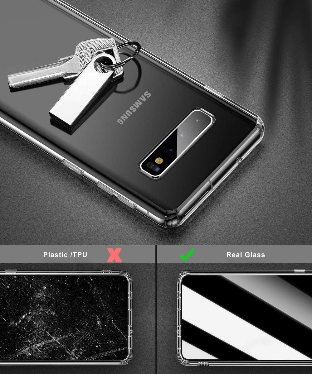 特価商品】Galaxy S10 ケース クリア Aunote スマホケース 背面ガラス
