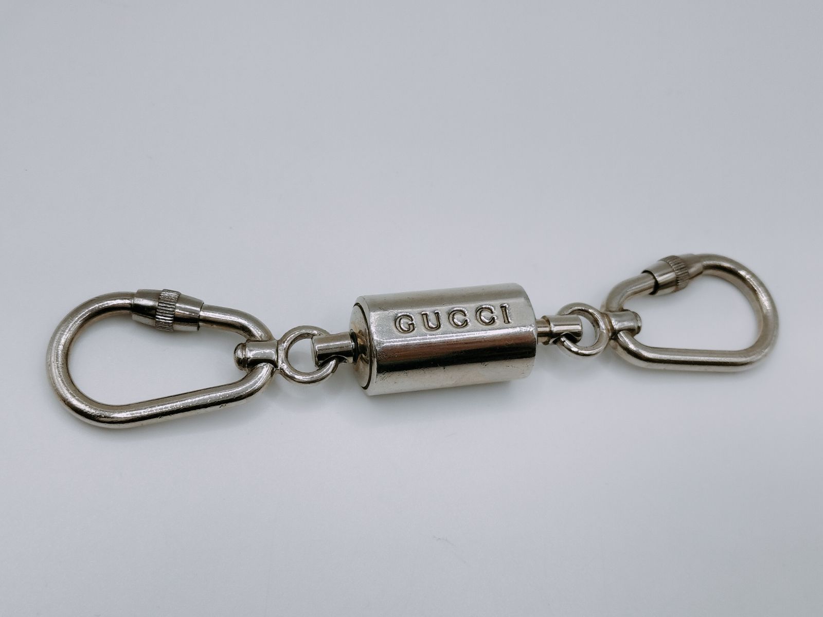 GUCCI ダブルキーホルダー カラビナ キーチェーン グッチ グッチ GUCCI キーリング シルバー ダブルキーホルダー カラビナ