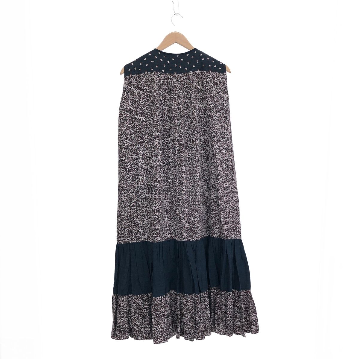 DRAWER / キャミワンピース/38/コットン/GRN/6526-299-1100 Drawer ドゥロワー ノースリーブワンピース サイズ:38 総柄 6526-299