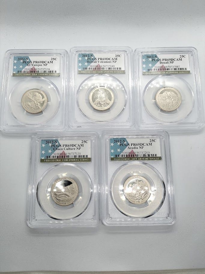 【５枚組】PCGS PR69DCAM 2012 S アメリカ・ザ・ビューティフル 5枚セット】PCGS PR69DCAM 2012 S アメリカ・ザ