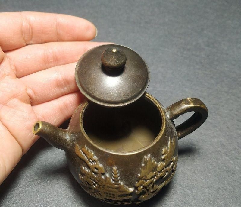 銅器 銅銭壺 提梁壺 招財銅銭茶壺 茶道具 工芸品 置物 銅器 銅銭壺 提梁壺 招財銅銭茶壺 茶道具 工芸品 置物 - メルカリ