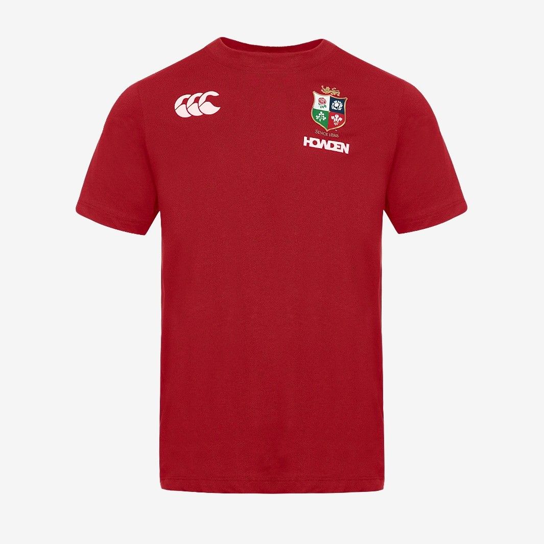 送料無料 匿名配送 カンタベリー ラグビー ブリティッシュ＆アイリッシュ ライオンズ 2025 コットン Tシャツ 赤 レッド 公式モデル 日本未発売