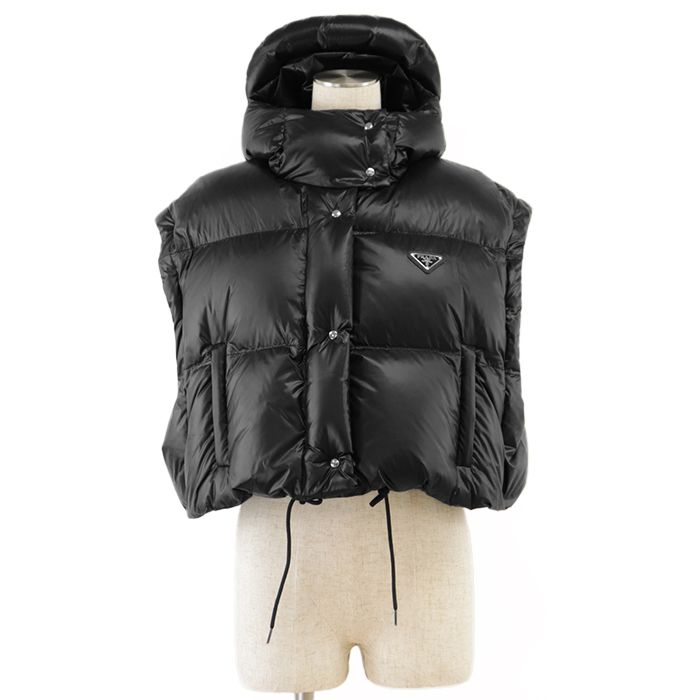美品】PRADA プラダ ダウンジャケット 2023年製 クロップド 2WAY 