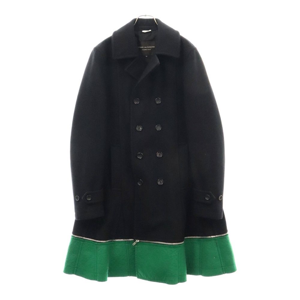 COMME des GARCONS HOMME (コムデギャルソンオム) 22AW ジップドッキング ロングピーコート ブラック/グリーン PJ-C005