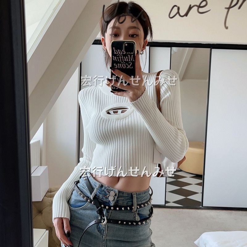 DIESEL メタルロゴプレート ニット トップス 正規品