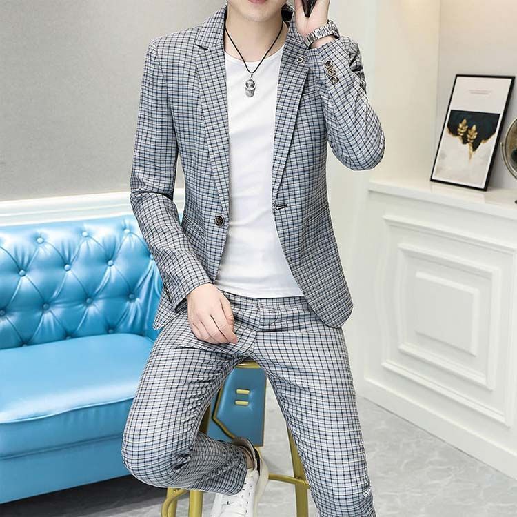 ジャケット 男性用 チェック柄 メンズ 一つボタン おしゃれ 総柄 細身 セレモニースーツ セットアップ 演奏会 パンツ スリム スリムスーツ 結婚式 パーティー 二次会 カジュアルスーツ 通勤 紳 dzdx9587