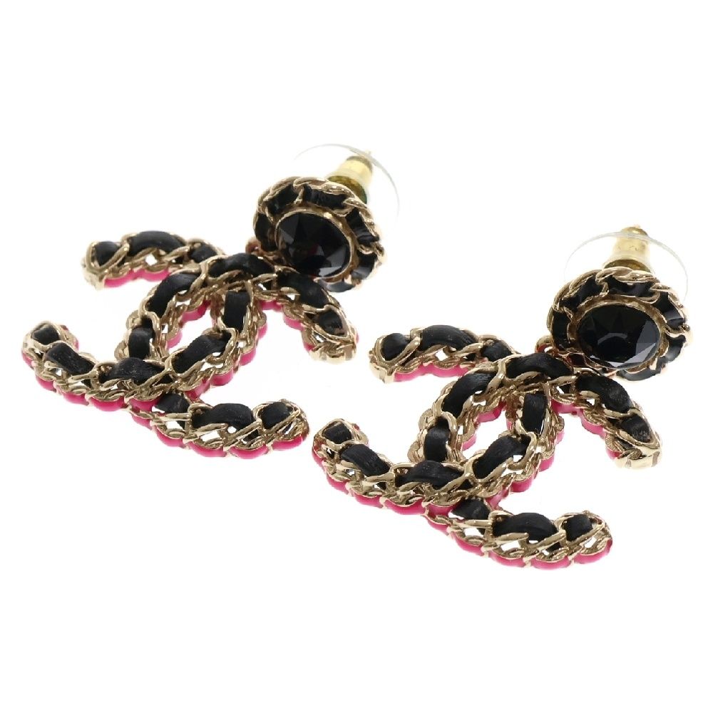 CHANEL シャネル ココマーク ピアス B23B GP ブラック×ゴールド アクセサリー