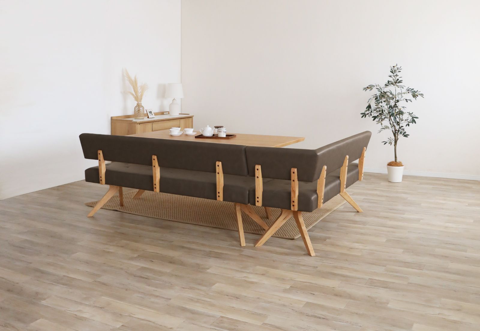 シギヤマ家具 カウチチェアL レブル 160cm ソファ ベンチ 合皮 